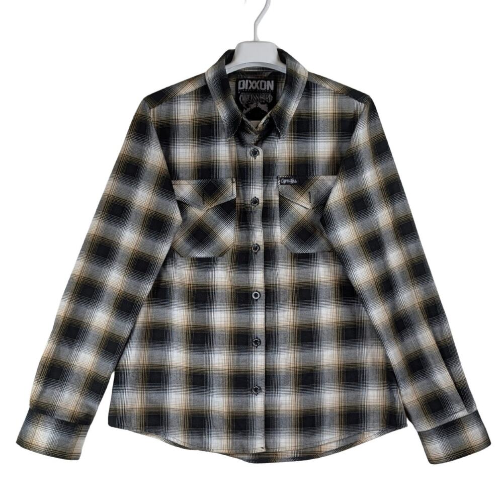 DIXXON Cypress Hill Black Sunday Flannel Plaid Button Up Shirt Women’s Size M